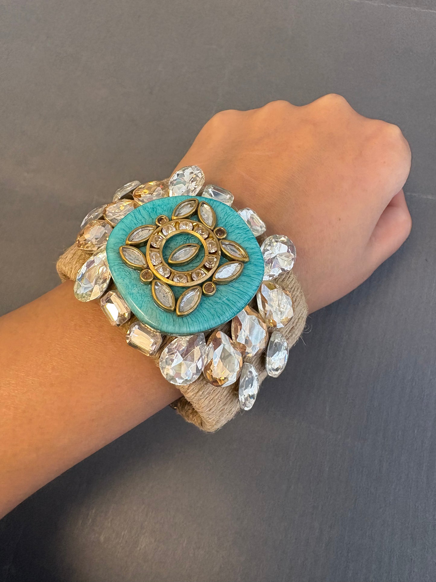 Turquoise Swaroski Cuff