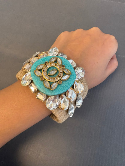 Turquoise Swaroski Cuff