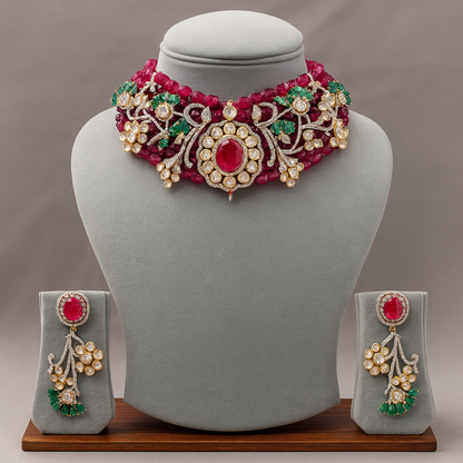 Ruby Polki Choker Set