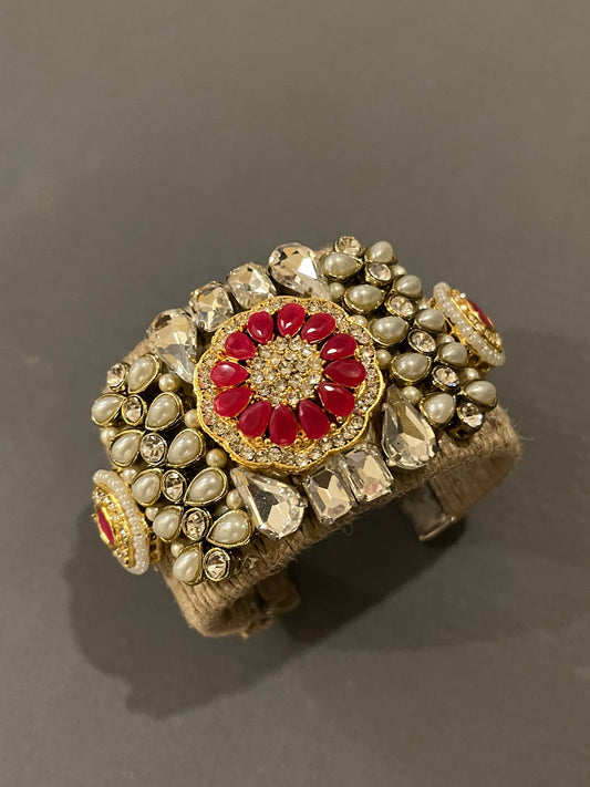 Ruby flower cuff