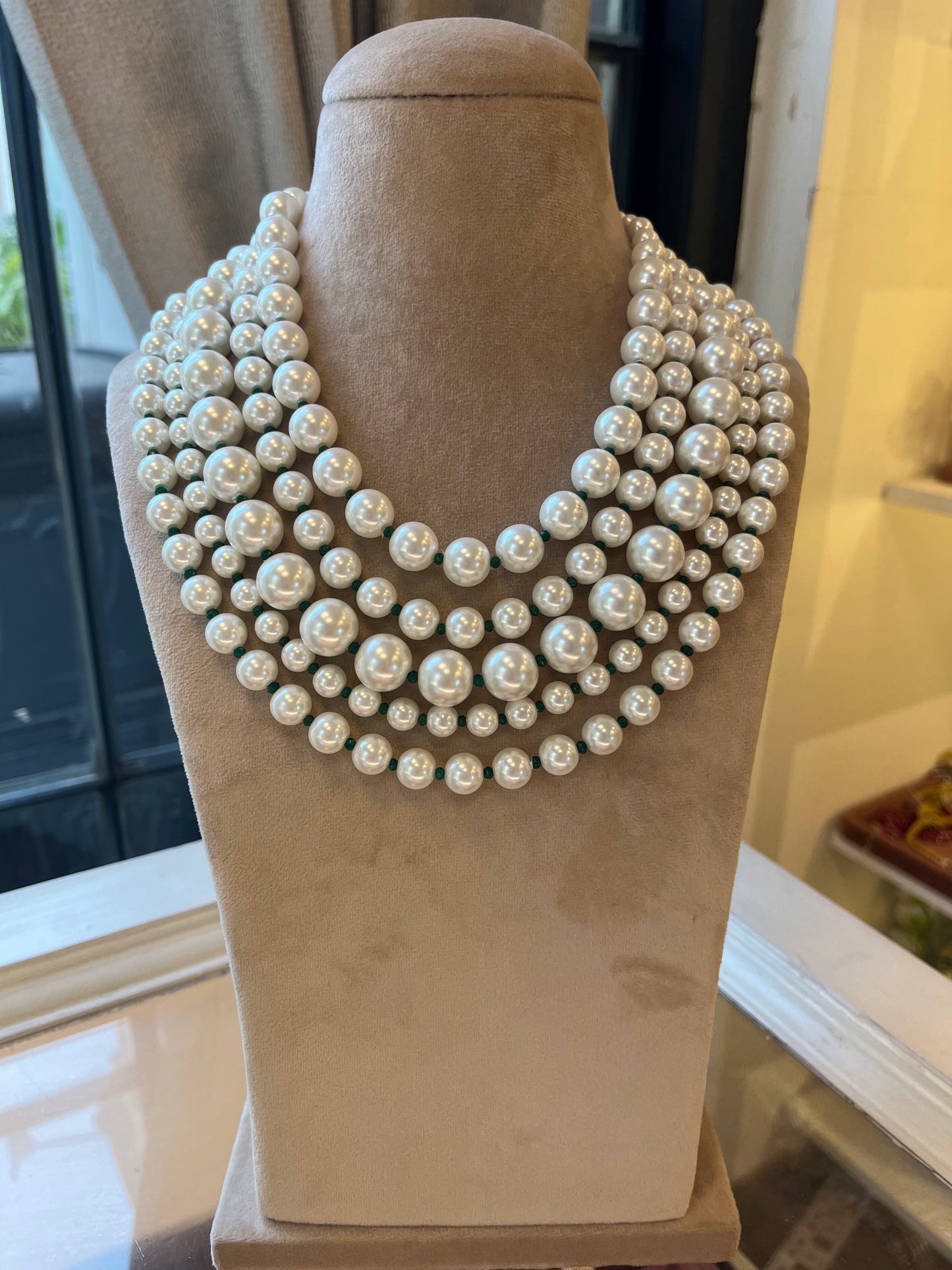 5 layer pearl necklace