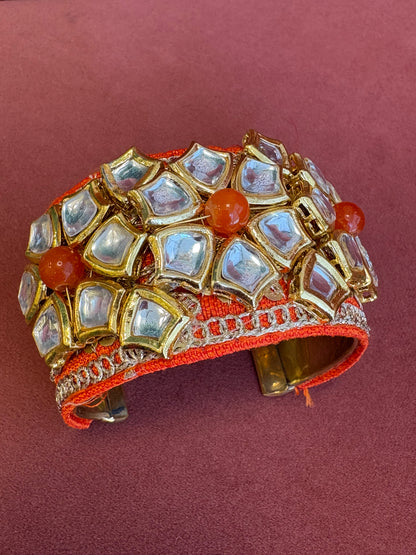 Orange kundan Cuff