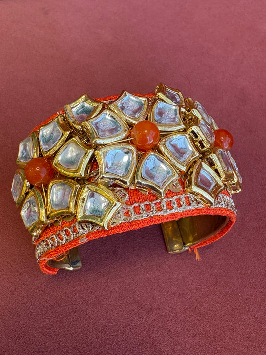 Orange kundan Cuff