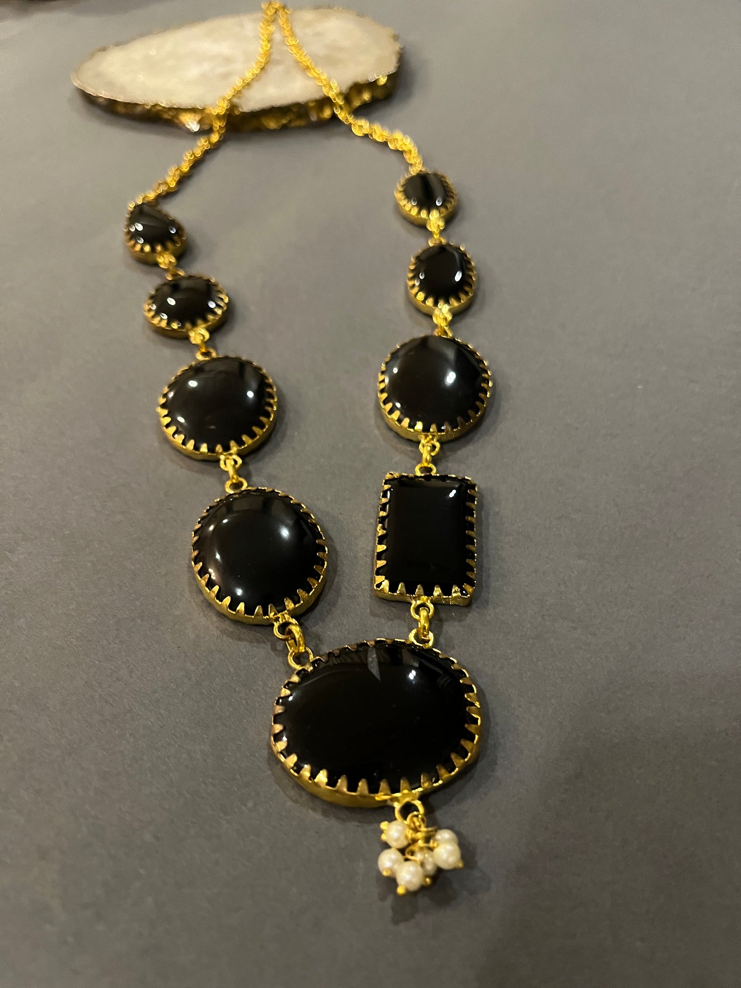 Black stone necklace