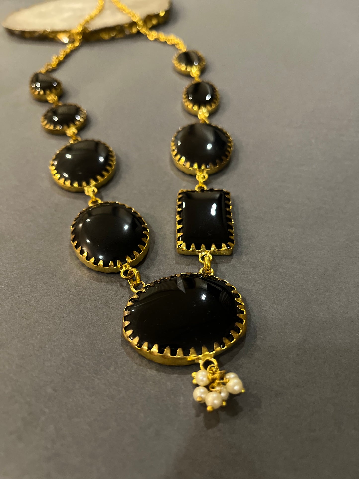 Black stone necklace