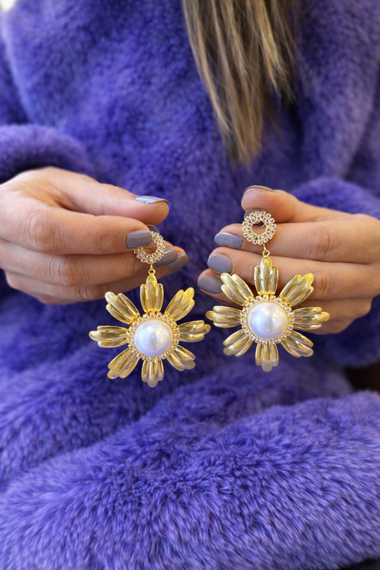 Gold Floral Earrings