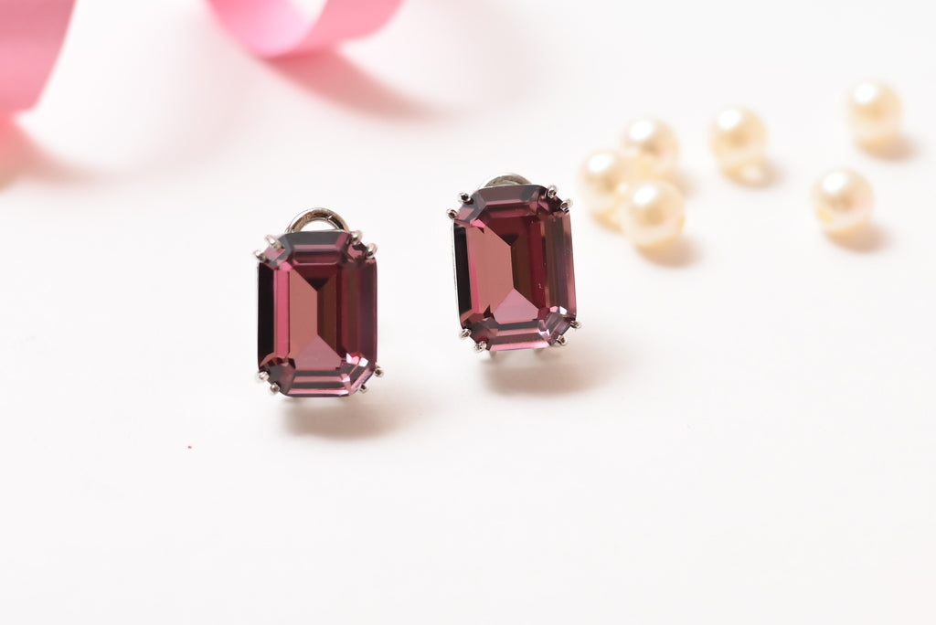 Indulge in Luxury: Wine-Colored Swarovski Earrings to Elevate Your Style - Kiwibymusskan