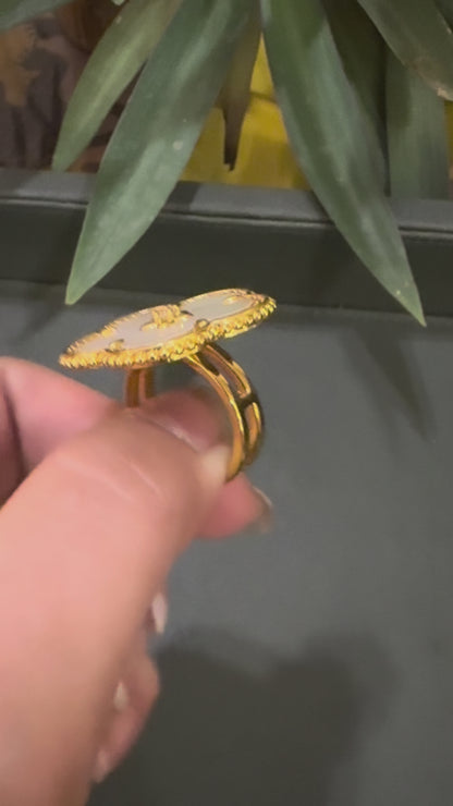 White Floral Ring
